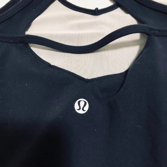 Lululemon Navy Blue Side Stripe Tank Top Activewear - Picture 6 of 13